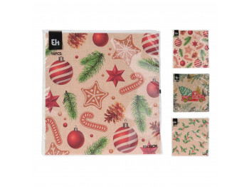 Դեկորատիվ անձեռոցիկ KOOPMAN 602500500 NAPKINS 33x33CM 16PCS 3ASS (217750)