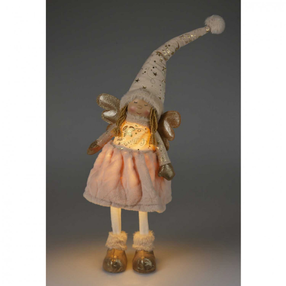 Новогодные декоративные аксессуары KOOPMAN ANGEL GIRL W LED 69CM GOLD (222860) (AMA000540)