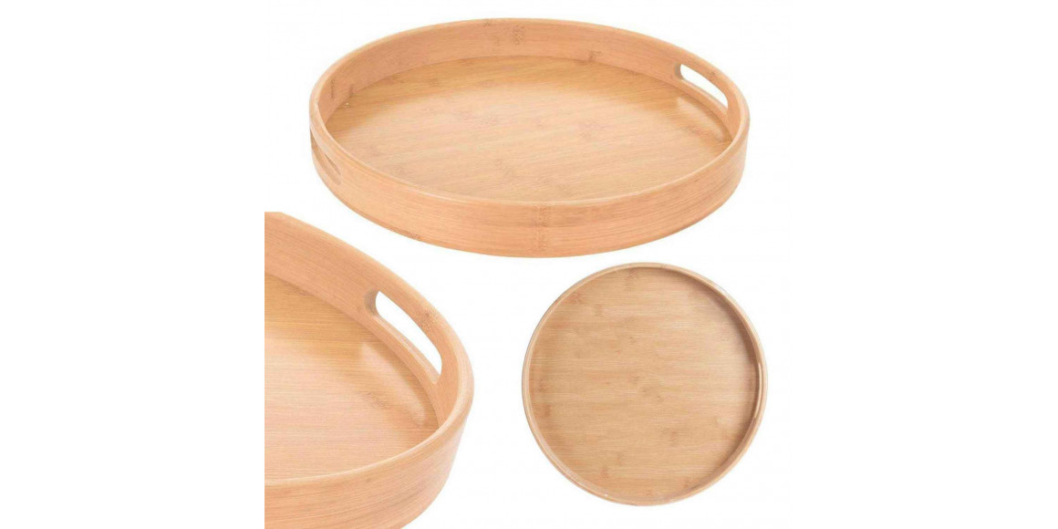 Tray KOOPMAN BA2100110 SERVING TRAY ROUND BAMBOO (414114)