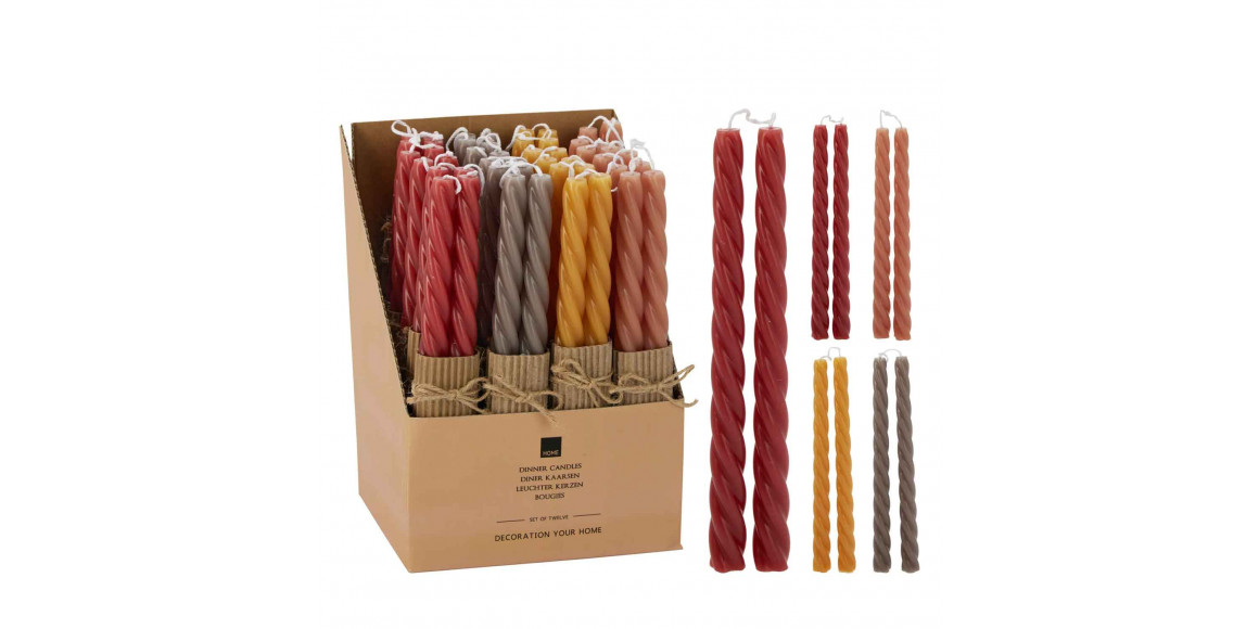 Մոմ KOOPMAN DINNER CANDLE 25CM 4ASS CLR (641333) (ACC703190)