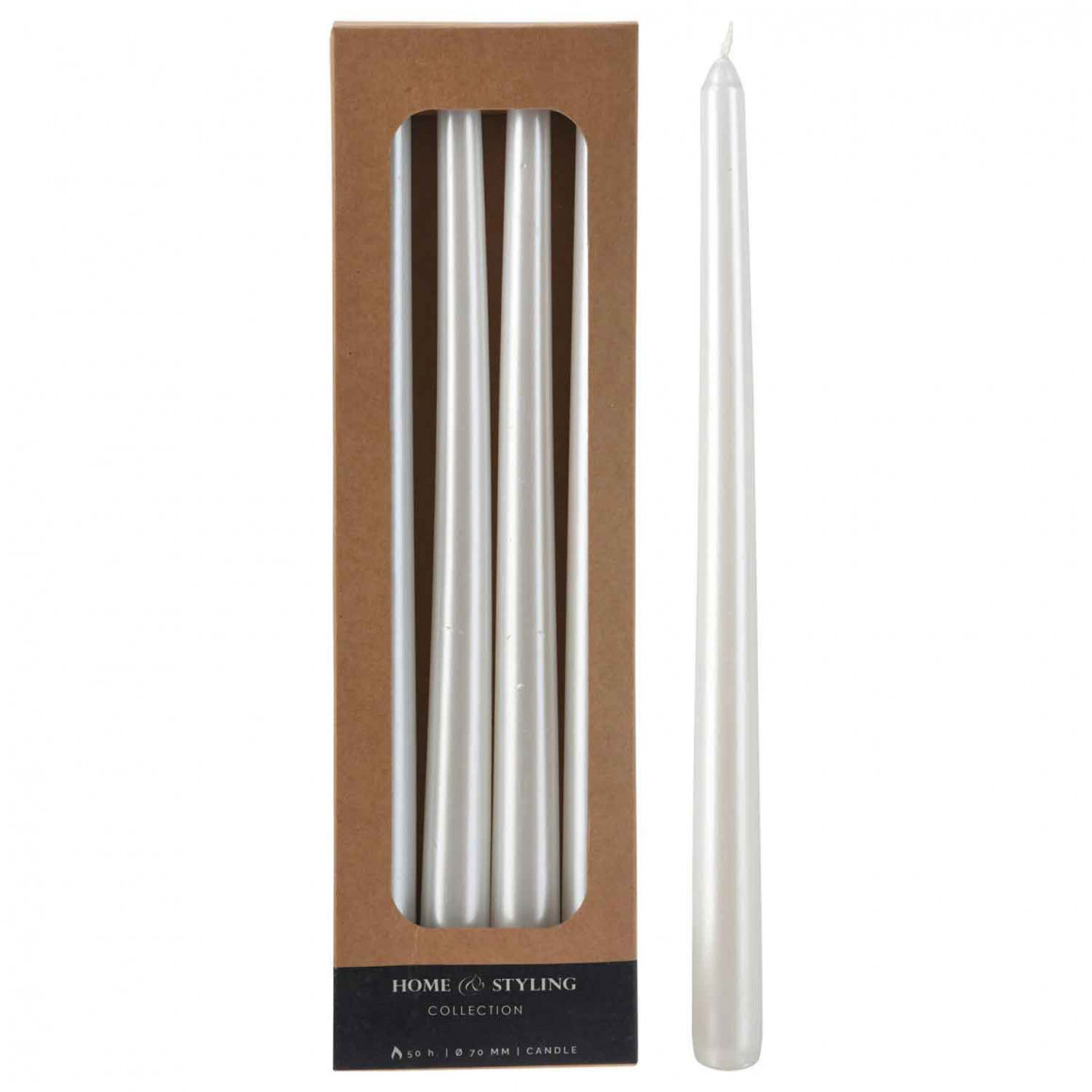 Մոմ KOOPMAN DINNER CANDLES 4PC 30CM WHITE (ACB101450)