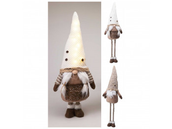 Новогодные декоративные аксессуары KOOPMAN GNOME WITH LED BROWN 36CM 2ASS (650908) (APF661660)
