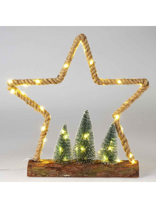 Новогодные декоративные аксессуары KOOPMAN XMAS FIGURE JUTE 45LED (AMZ103720)