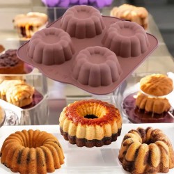 Forma SILICOLIFE SL007E 4 HOLE CLOVER SHARP MUFFIN CAKE MOLD 