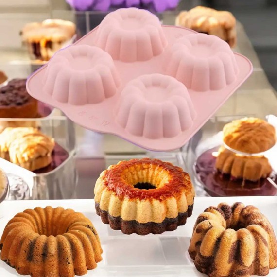 Форма SILICOLIFE SL007E 4 HOLE CLOVER SHARP MUFFIN CAKE MOLD 