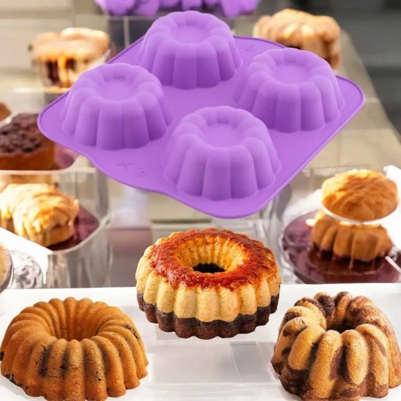Форма SILICOLIFE SL007E 4 HOLE CLOVER SHARP MUFFIN CAKE MOLD 