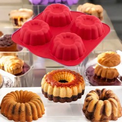 Forma SILICOLIFE SL007E 4 HOLE CLOVER SHARP MUFFIN CAKE MOLD 