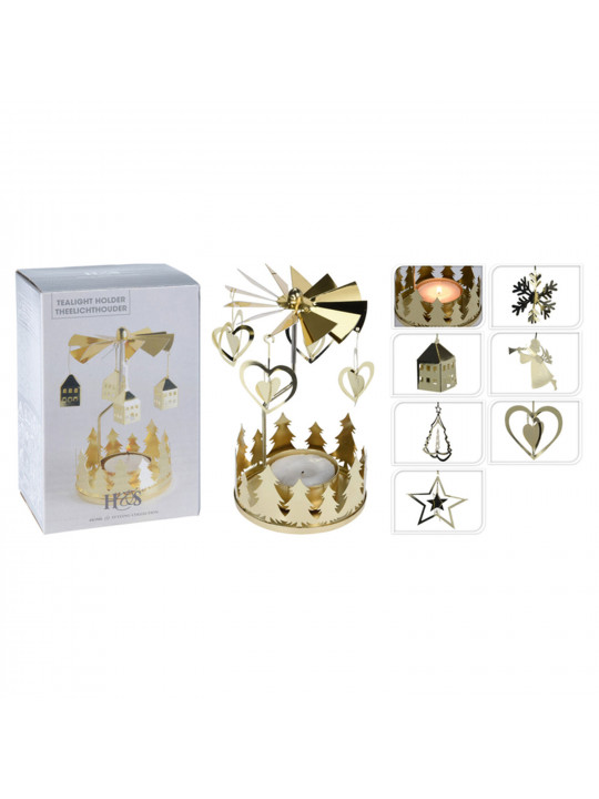 Подсвечник KOOPMAN TEALIGHT HOLDER CAROUSEL GOLD (658118) (ACC004960)