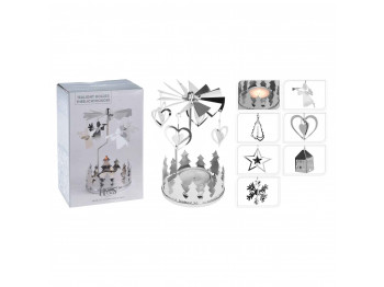 Подсвечник KOOPMAN TEALIGHT HOLDER CAROUSEL SILVER (658163) (ACC004970)