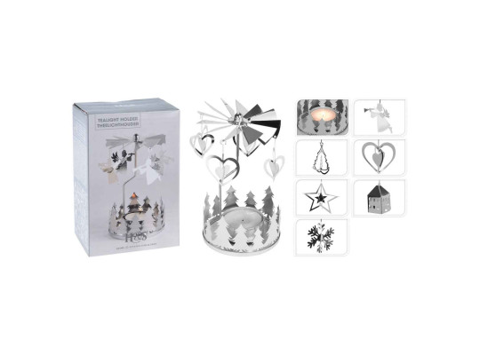 Подсвечник KOOPMAN TEALIGHT HOLDER CAROUSEL SILVER (658163) (ACC004970)