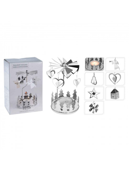 Подсвечник KOOPMAN TEALIGHT HOLDER CAROUSEL SILVER (658163) (ACC004970)