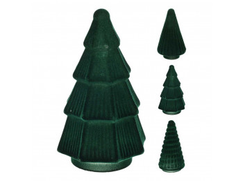 Ամանորյա դեկորատիվ առարկաներ KOOPMAN TREE 20CM GLASS GREEN 3ASS (594943) (A75200970)