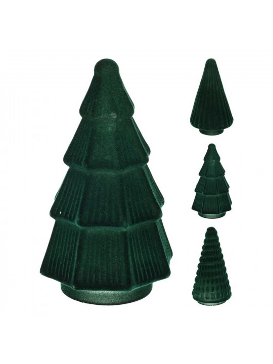 Новогодные декоративные аксессуары KOOPMAN TREE 20CM GLASS GREEN 3ASS (594943) (A75200970)