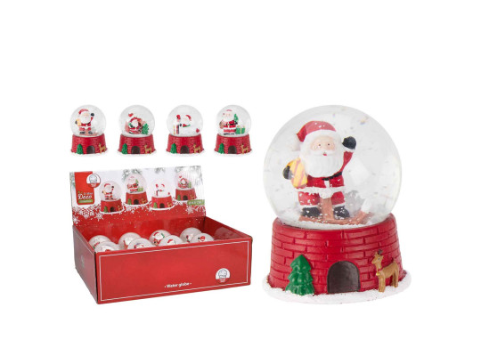 Новогодные декоративные аксессуары KOOPMAN WATERBALL 85MM SANTA 4ASS (547154) (AMA004030)