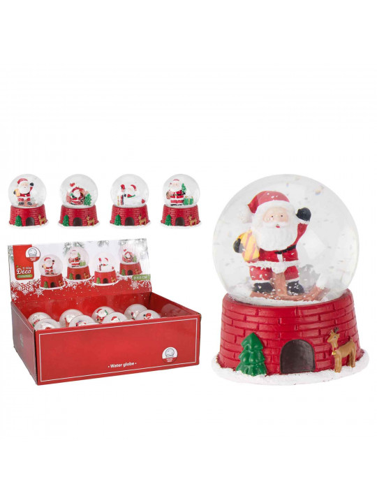 Новогодные декоративные аксессуары KOOPMAN WATERBALL 85MM SANTA 4ASS (547154) (AMA004030)