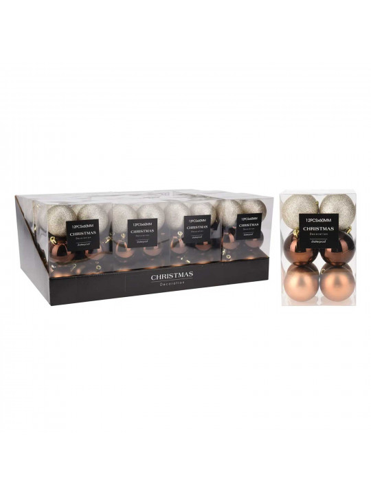 N/y decorate objects KOOPMAN XMAS BALL 12X60MM AMBER (098915) (AVS100640)