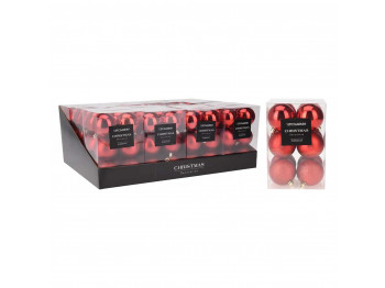 Ամանորյա դեկորատիվ առարկաներ KOOPMAN XMAS BALL 12X60MM RED (096867) (AVS100620)
