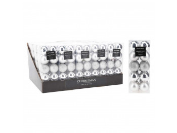 Ամանորյա դեկորատիվ առարկաներ KOOPMAN XMAS BALL 20X 40MM SILVER (097741) (AVS100210)