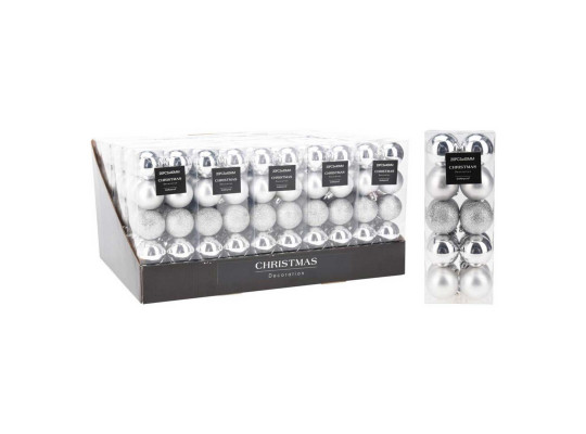 Новогодные декоративные аксессуары KOOPMAN XMAS BALL 20X 40MM SILVER (097741) (AVS100210)