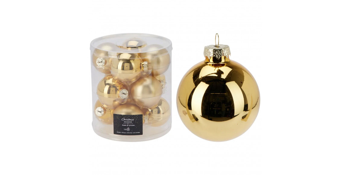 Ամանորյա դեկորատիվ առարկաներ KOOPMAN XMAS BALL 60MM S12 GOLD (910296) (ARB103500)