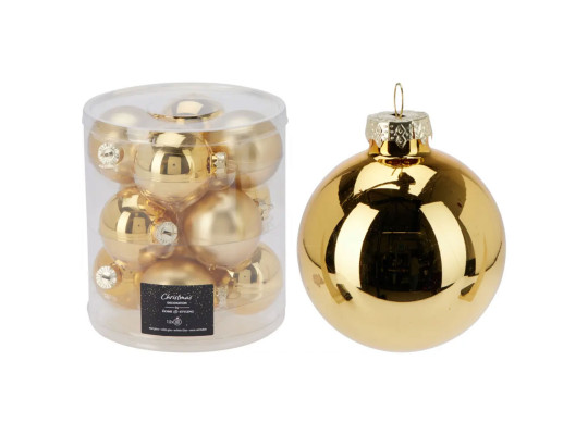 Новогодные декоративные аксессуары KOOPMAN XMAS BALL 60MM S12 GOLD (910296) (ARB103500)