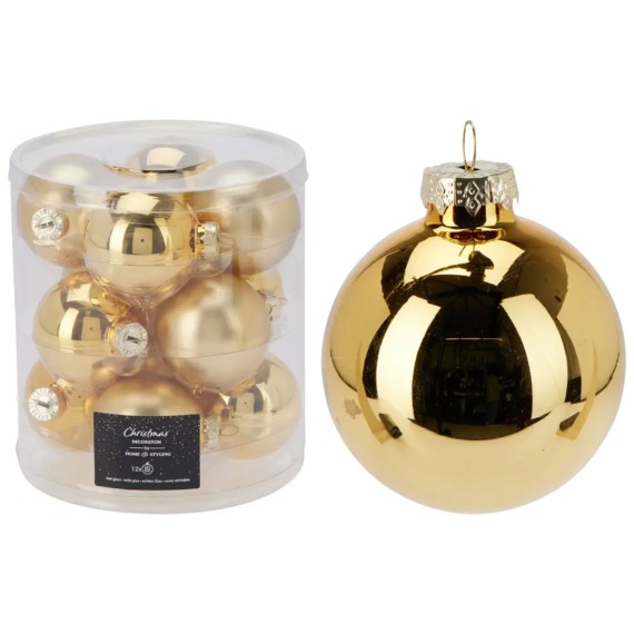 Ամանորյա դեկորատիվ առարկաներ KOOPMAN XMAS BALL 60MM S12 GOLD (910296) (ARB103500)