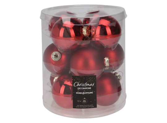 Новогодные декоративные аксессуары KOOPMAN XMAS BALL 60MM S12 RED (910401) (ARB103520)