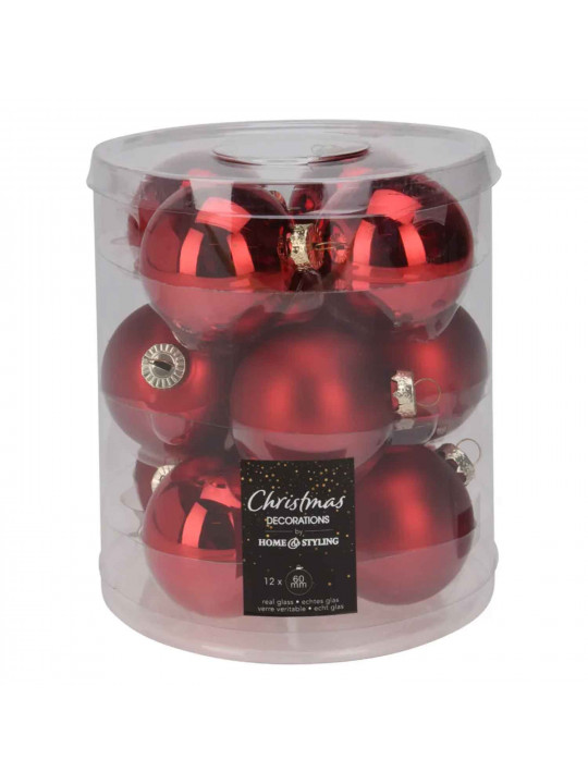 Ամանորյա դեկորատիվ առարկաներ KOOPMAN XMAS BALL 60MM S12 RED (910401) (ARB103520)