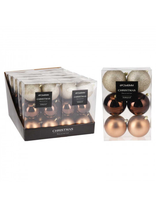 Новогодные декоративные аксессуары KOOPMAN XMAS BALL 6X80MM AMBER (242752) (AVS100840)