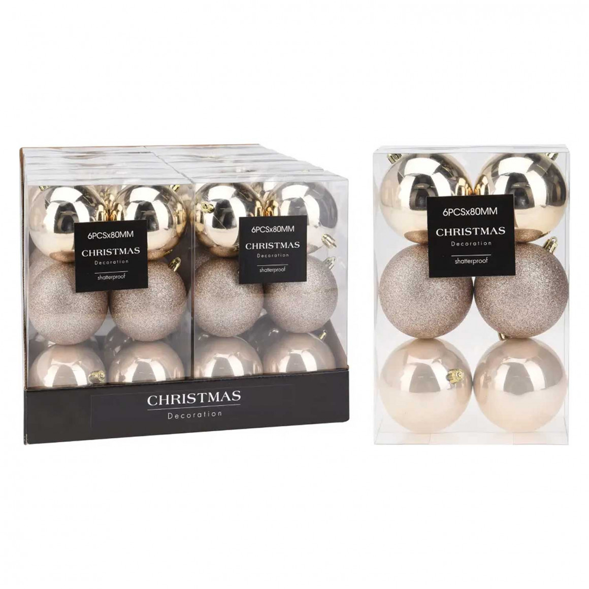 N/y decorate objects KOOPMAN XMAS BALL 6X80MM CREAM (242912) (AVS100850)