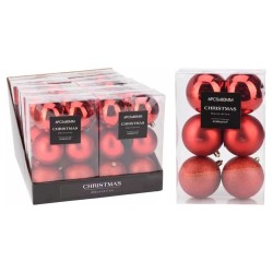 N/y decorate objects KOOPMAN XMAS BALL 6X80MM RED (242691) (AVS100820)