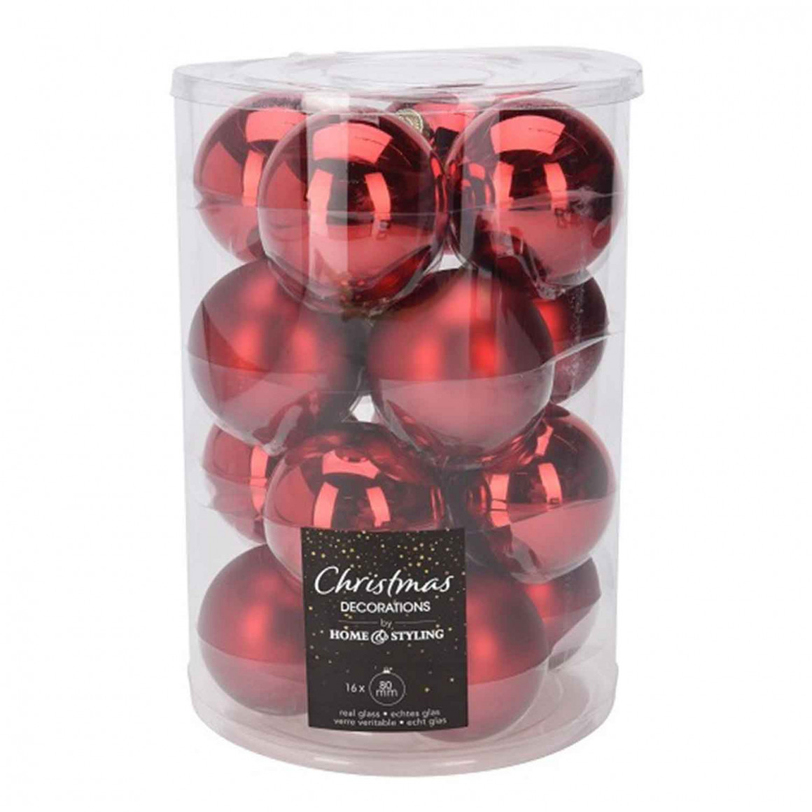 Новогодные декоративные аксессуары KOOPMAN XMAS BALL 80MM S16 RED (163774) (ARB105020)