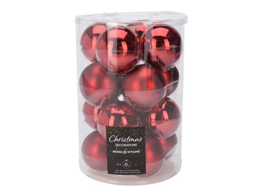 Новогодные декоративные аксессуары KOOPMAN XMAS BALL 80MM S16 RED (163774) (ARB105020)