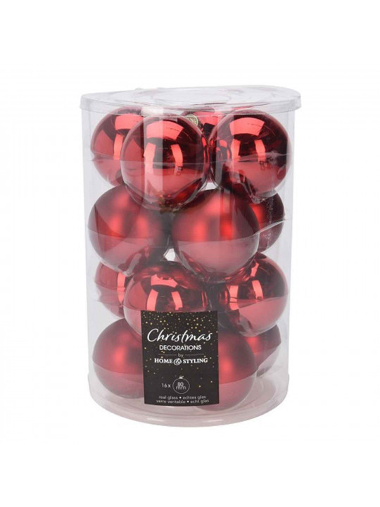 N/y decorate objects KOOPMAN XMAS BALL 80MM S16 RED (163774) (ARB105020)