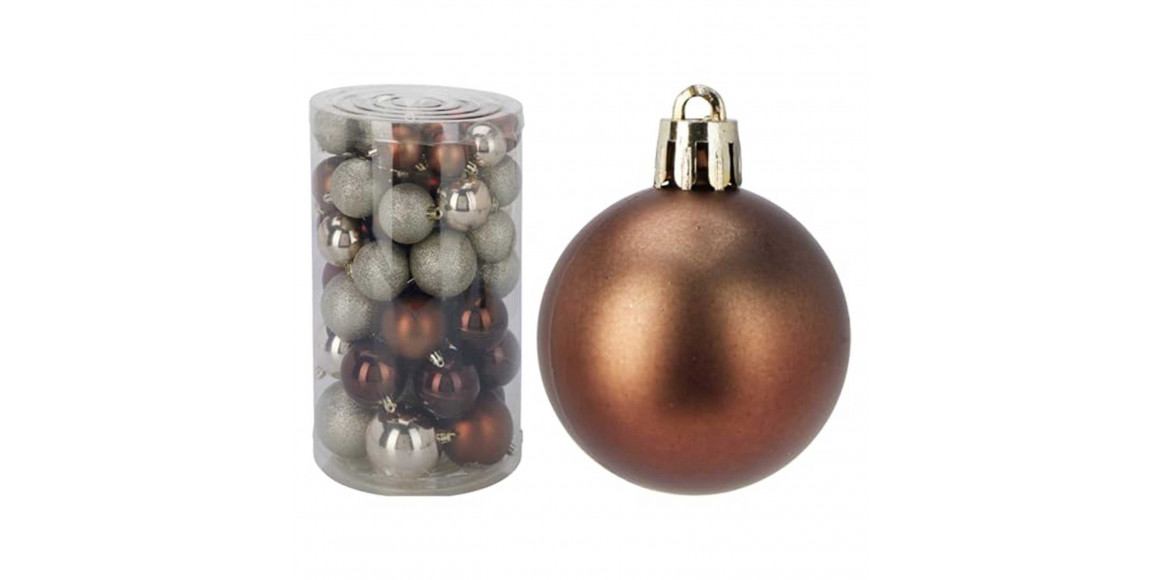 Ամանորյա դեկորատիվ առարկաներ KOOPMAN XMAS BALLS SET 60PCS AMBER (697309) (ACS300440)