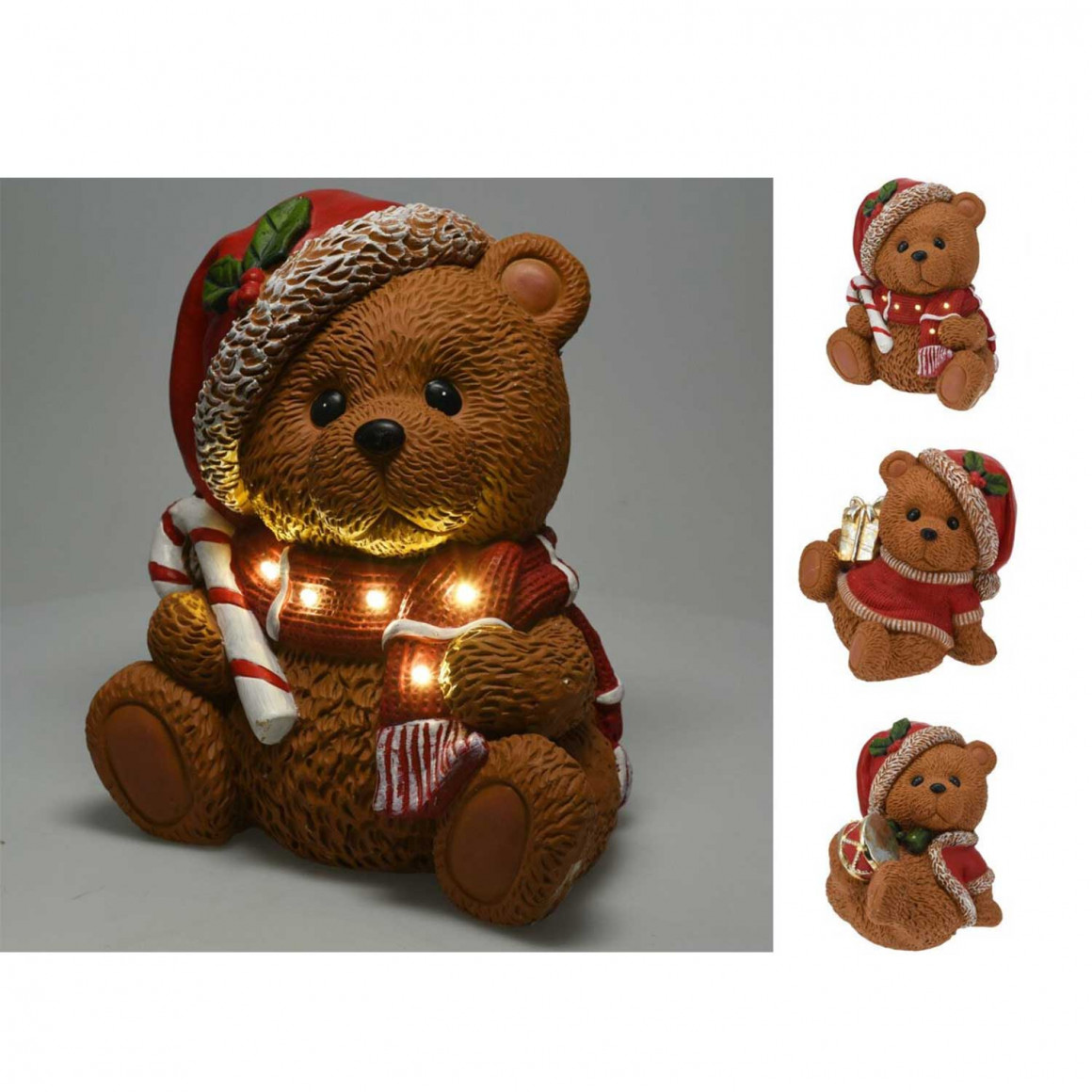 Новогодные декоративные аксессуары KOOPMAN XMAS BEAR LED 29CM 3ASS (102872) (ALX630840)