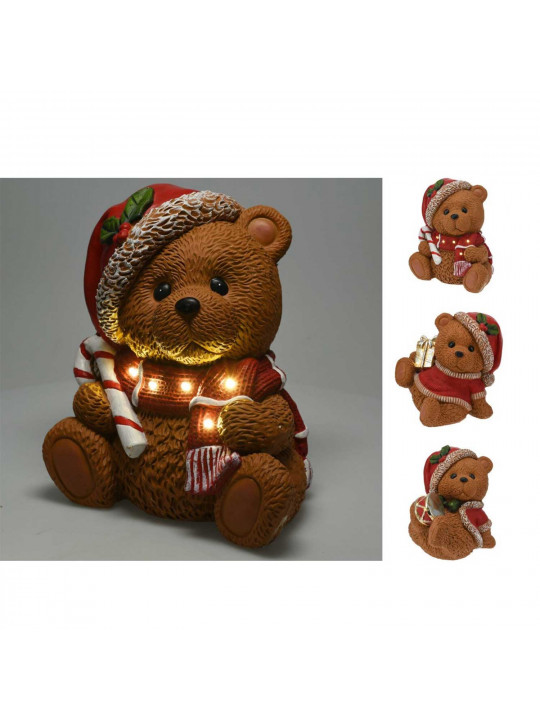 N/y decorate objects KOOPMAN XMAS BEAR LED 29CM 3ASS (102872) (ALX630840)