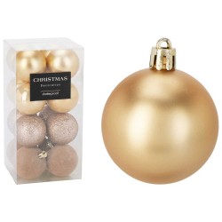 N/y decorate objects KOOPMAN XMASBALL 5CM SET16 GOLD (702362) (CAN310010)