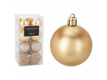 Ամանորյա դեկորատիվ առարկաներ KOOPMAN XMASBALL 5CM SET16 GOLD (702362) (CAN310010)
