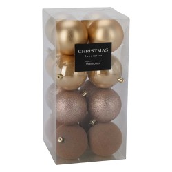 Новогодные декоративные аксессуары KOOPMAN XMASBALL 6CM SET16 GOLD (703376) (CAN310110)
