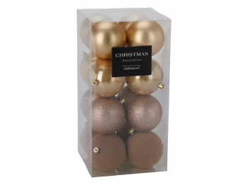 Ամանորյա դեկորատիվ առարկաներ KOOPMAN XMASBALL 6CM SET16 GOLD (703376) (CAN310110)