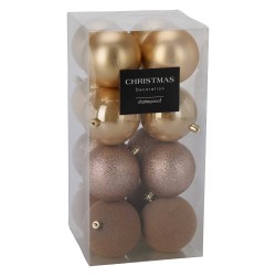 Ամանորյա դեկորատիվ առարկաներ KOOPMAN XMASBALL 8CM SET16 GOLD (703055) (CAN310210)