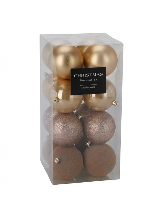 Ամանորյա դեկորատիվ առարկաներ KOOPMAN XMASBALL 8CM SET16 GOLD (703055) (CAN310210)