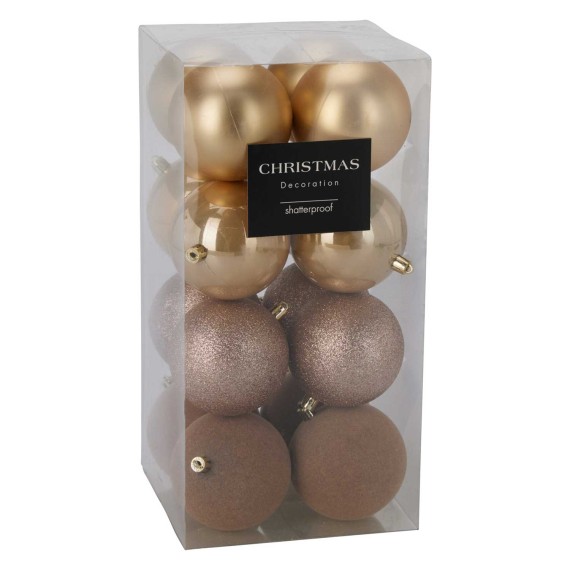 Новогодные декоративные аксессуары KOOPMAN XMASBALL 8CM SET16 GOLD (703055) (CAN310210)