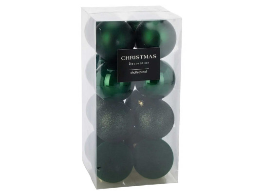 Новогодные декоративные аксессуары KOOPMAN XMASBALL 8CM SET16 GREEN (703147) (CAN310230)