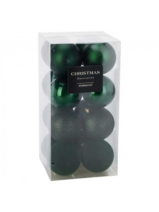 Новогодные декоративные аксессуары KOOPMAN XMASBALL 8CM SET16 GREEN (703147) (CAN310230)