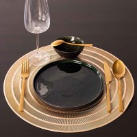 Сервировочная салфетка TISECO ZZ0537GOLD CAPELINNI  ROUND 39.5CM 