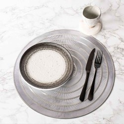 Сервировочная салфетка TISECO ZZ0537SILVER CAPELINNI  ROUND 39.5CM 