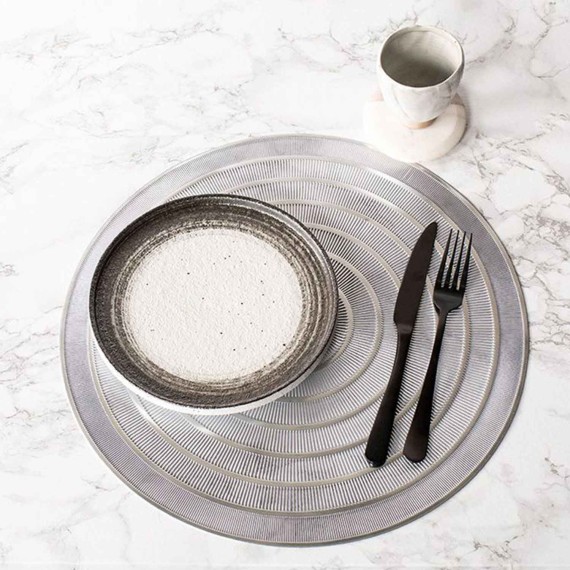 Table runner TISECO ZZ0537SILVER CAPELINNI  ROUND 39.5CM 