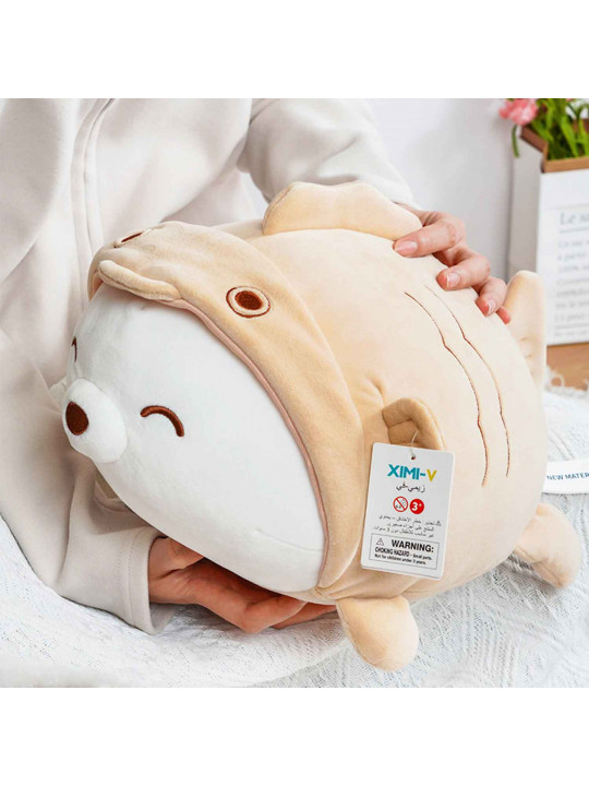 Խաղալիք փափուկ XIMI 6941963949859 LYING SERIES FISH COAT WHITE BEAR PLUSH DOLL (3949859)